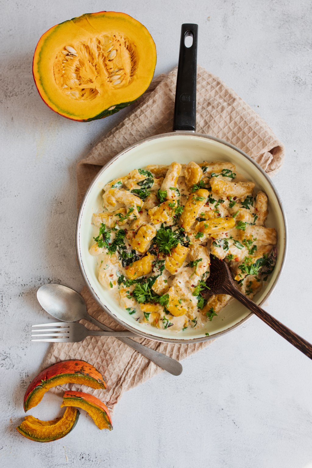 Kürbisgnocchi in cremiger&nbsp;Spinatsauce